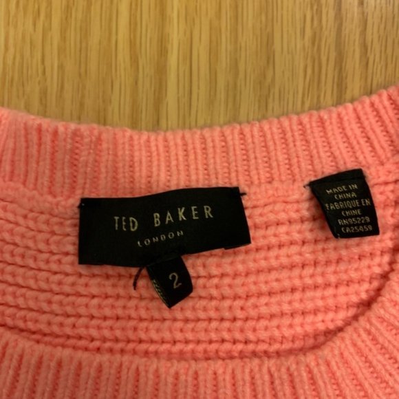 Ted Baker London Peplum Pink Sweater Size 2 - Picture 4 of 5